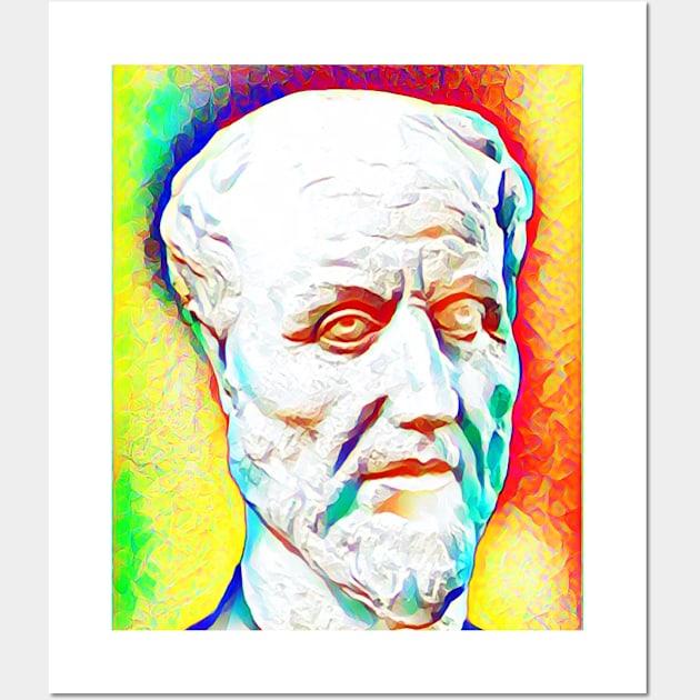 Plotinus Colourful Portrait | Plotinus Artwork 11 Wall Art by JustLit